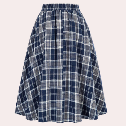 LUMINITA - Women's High Waist Checkered Skirt