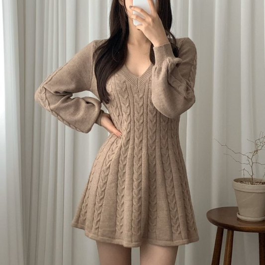 Julietta - Elegant Cable Knit Dress for Women