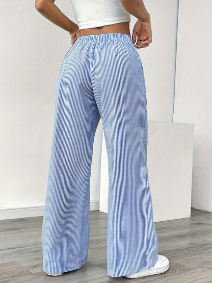 Pinstriped Wide Leg Pants