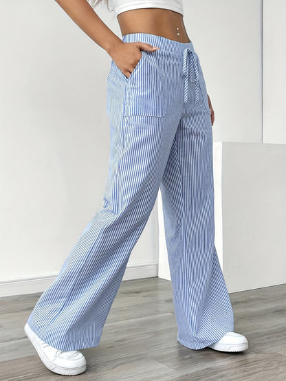 Pinstriped Wide Leg Pants